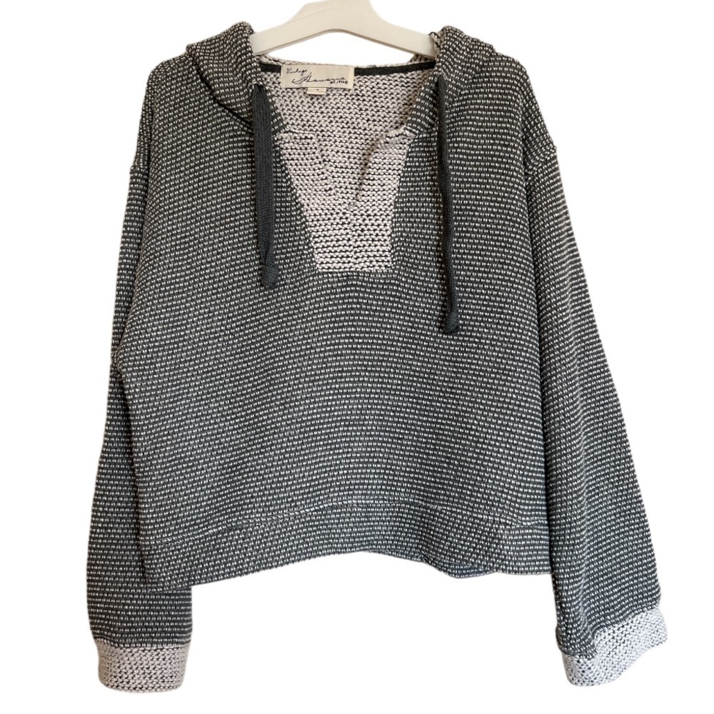 Vintage Havana Textured Cropped Hoodie